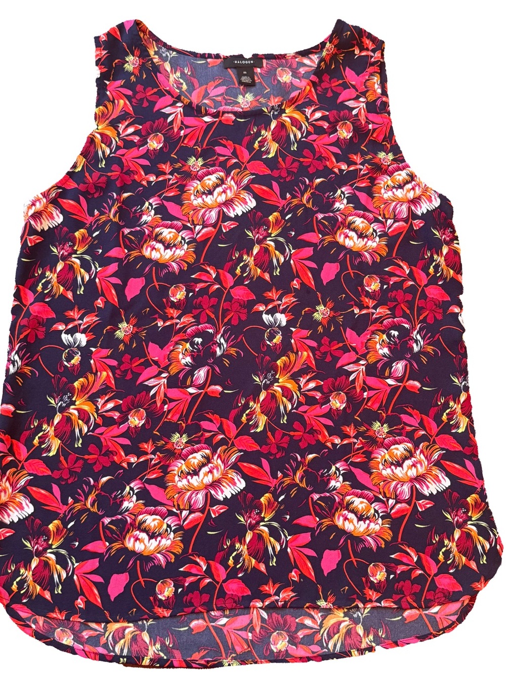 🌺 Halogen 🌺 Floral Sleeveless Top 🌺 Pink & Navy 🌺 Medium 🌺